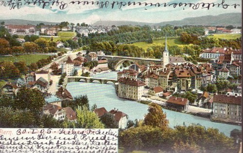   Ansichtskarte AK Bern. Nydeckbrücke und Obstbergquartier 