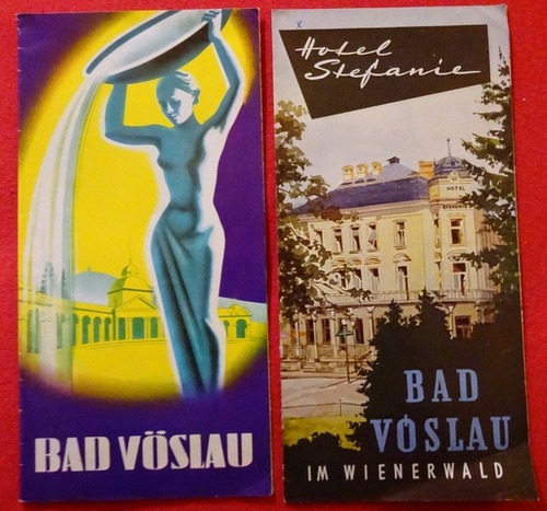   2 Werbebroschüren für Reisen nach Bad Vöslau (Allgemein + Hotel Stefanie) 