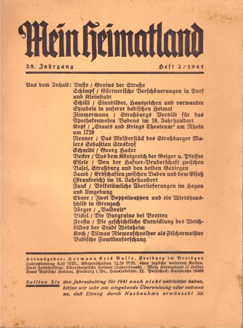 Busse (Hg.), H.E.  Mein Heimatland, Heft 2/1941 