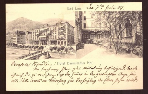   Ansichtskarte AK Bad Ems. Hotel Darmstädter Hof 