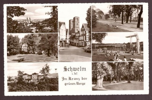   Ansichtskarte AK Schwelm i.W. (Im Kranz zum grünen Berge) (7 Motive) (u.a. Schwimmbad) 