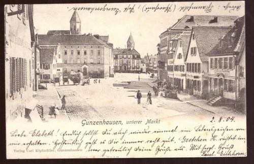   Ansichtskarte AK Gunzenhausen. Unterer Markt 