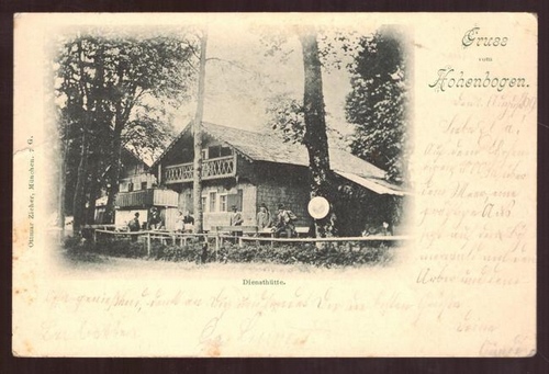   Ansichtskarte AK Gruss vom Hohenbogen. Diensthütte 