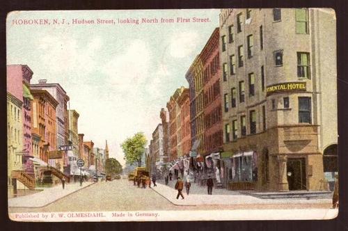   Ansichtskarte AK Hoboken, New Jork, Hudson Street, looking North from First Street 