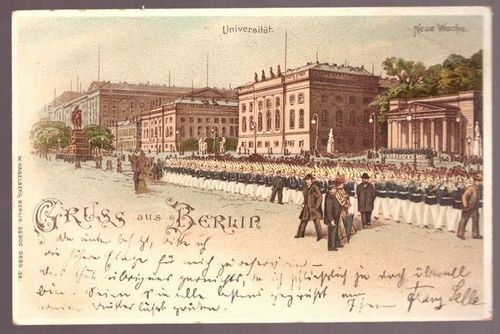  Ansichtskarte AK Gruss aus Berlin. Litho (Universität, Neue Wache) 