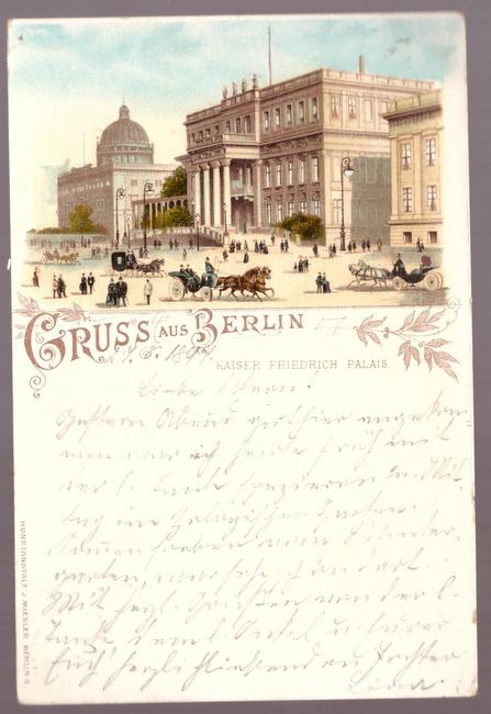   Ansichtskarte AK Gruss aus Berlin. Kaiser-Friedrich-Palais. Litho 
