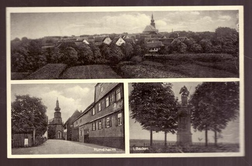   Ansichtskarte AK Hundheim in Baden (3 Motive) 