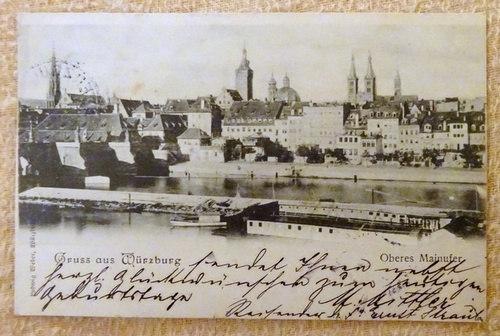   Ansichtskarte AK Gruss aus Würzburg. Oberes Mainufer 