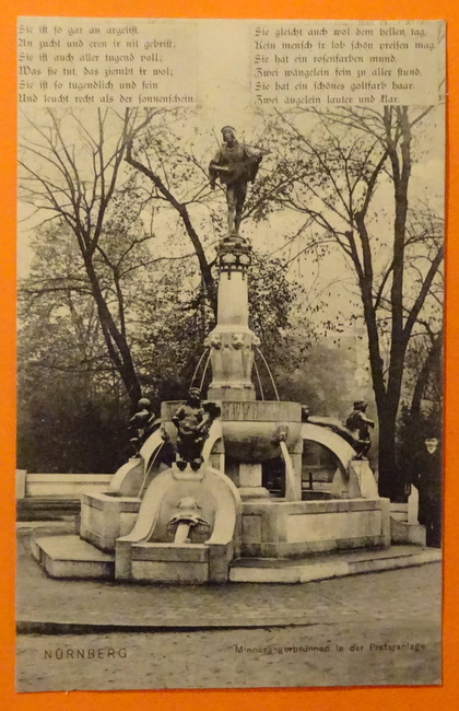   Ansichtskarte AK Nürnberg.. Minnesängerbrunnen in der Prateranlage 