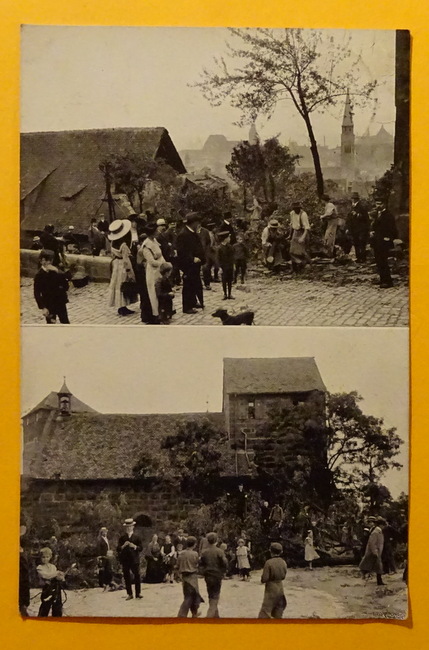   Ansichtskarte AK Nürnberg. Verheerungen durch den Gewitter-Sturm am 22. Juli 1910 nachts zw. 11 und 12 Uhr. Nürnberg Auf der Burg 