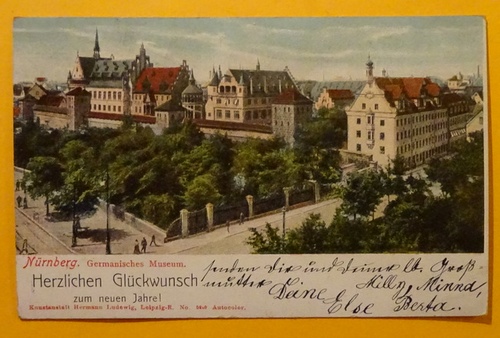   Ansichtskarte AK Nürnberg. Germanisches Museum (Herzlichen Glückwunsch zum Neuen Jahre) 