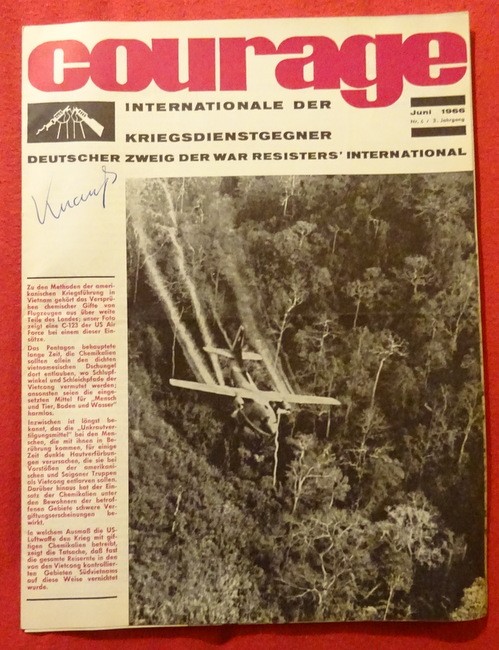 DFG/IDK  COURAGE Ausgabe Juni 1966 (Nr. 6, 3. Jg.) (Deutsche Friedensgesellschaft - Internationale der Kriegsdienstgegner. Deutscher Zweig der War Resisters International) 
