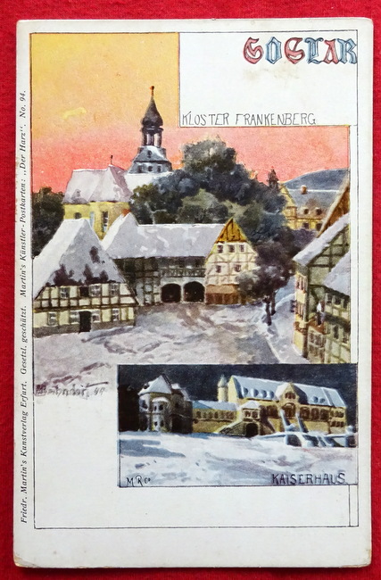   Ansichtskarte AK Goslar. Kloster Frankenberg. Kaiserhaus (Künstlerkarte v. H. Bahndorf) 