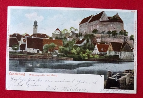   Ansichtskarte AK Cadolzburg. Wasserpartie mit Burg 