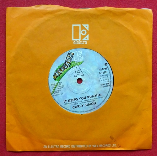 Simon, Carly  It keeps you runnin / Be with me (Single-Platte 45 UpM) 