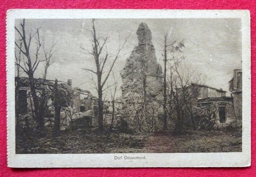  Ansichtskarte Ak Douaumont. Zerstörung im 1. Weltkrieg (Feldpostkarte mit Stempel I. Badisches Pionier-Bataillon 14, 2. Feld-Kompanie) 