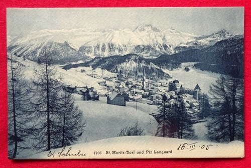  Ansichtskarte Ak St. Moritz-Dorf und Piz Languard 