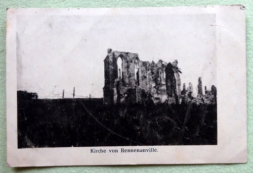   Ansichtskarte AK Kirche von Rennenanville (Feldpost mit Stempel Feldartillerie-Regt. 9 II. Batterie) 