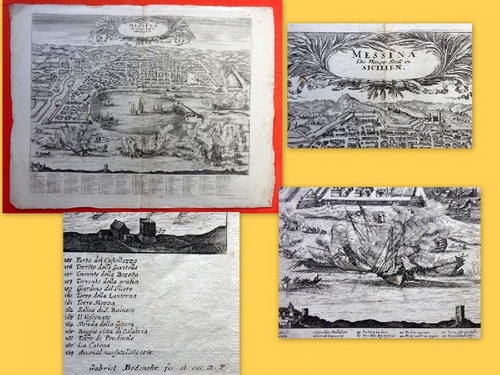 Bodenehr, Gabriel  Alte Landkarte von "Messina. Die Haupt-Stadt in Sicilien" 