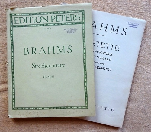 Brahms, Johannes  Streichquartette. Quartette für 2 Violinen, Viola und Violoncello Opus 51 1+2, 67 (Hg. v. Gewandhaus-Quartett) 