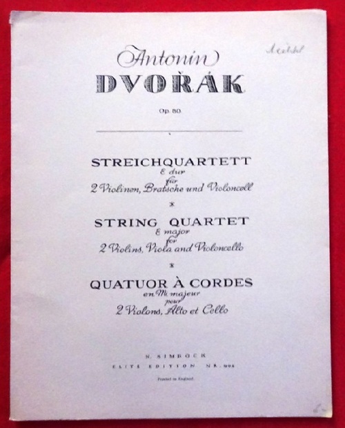 Dvorak, Antonin  Streichquartett / String Quartet Op. 80 E dur / E major (Violino I + II, Viola I, Violoncello) 
