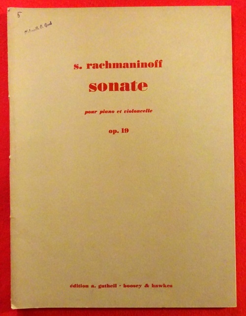 Rachmaninoff, Sergej  Sonate pour Piano et Violoncelle Op. 19 