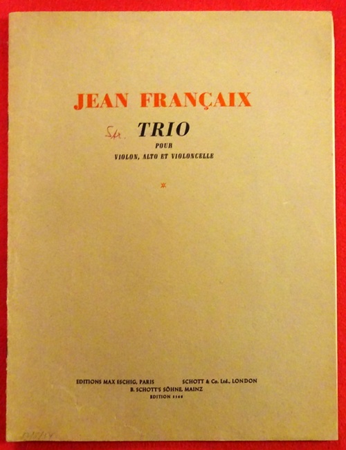 Francaix, Jean  Trio pour Violon, Alto et Violoncelle 