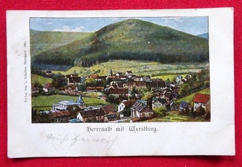  Ansichtskarte AK Herrenalb mit Wurstberg (Künstler-AK) 