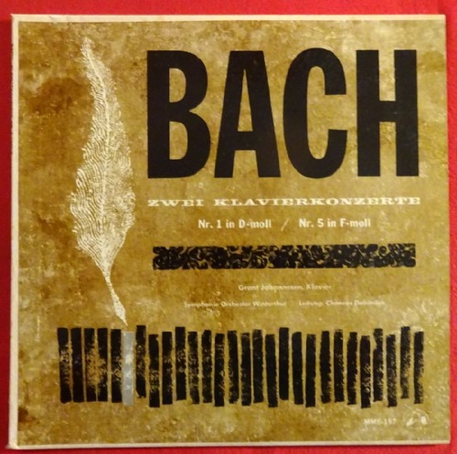 Bach, Johann Sebastian  Zwei Klavierkonzerte Nr. 1 in D-moll / Nr. 5 in F-moll (LP 10"; Symphonie-Orchester Winterthur Clemens Dahinden / Grant-Johannesen (Klavier) 