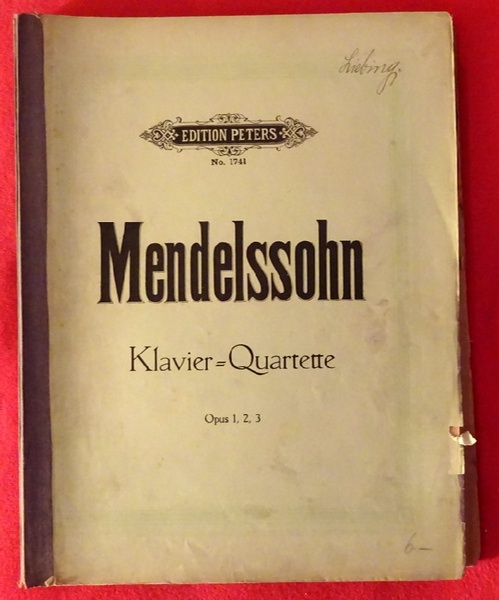 Mendelssohn-Bartholdy, Felix  Sämmtliche Werke. Quartette für Pianoforte, Violine, Bratsche und Violoncell Op. 1 c Moll, Op. 2 f Moll, Op. 3 h  Moll (neu revidiert v. Friedrich Hermann) 