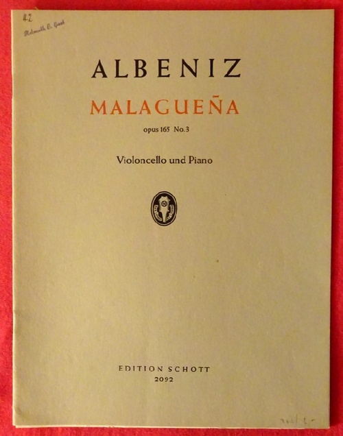 Albeniz, Isaac  Malaguena Opus 165 No. 3 (Violoncello und Piano) 