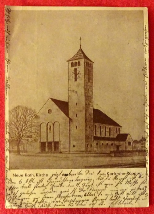   Ansichtskarte AK Neue Katholische Kirche in Karlsruhe-Rüppurr 