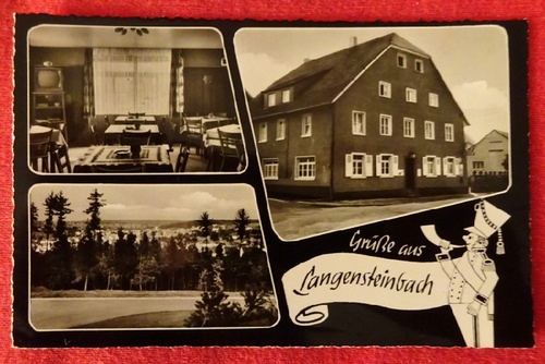   Ansichtskarte AK Grüße aus Langensteinbach. Gasthaus Ochsen (3 Motive) 