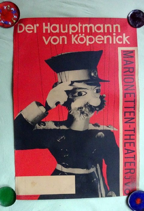 Leonhart, Ivo  Orig.Plakat Marionetten-Theater Ivo Leonhart "Der Hauptmann von Köpenick" 