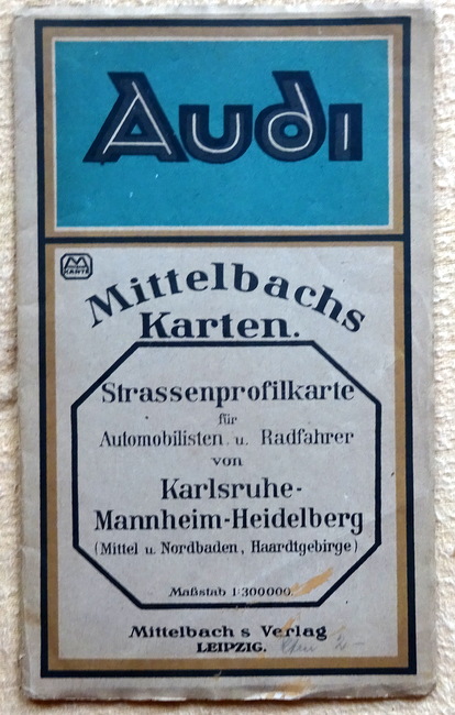 Mittelbach  Mittelbachs Karten (Strassenprofilkarte für Automobilisten u. Radfahrer von Karlsruhe-Mannheim-Heidelberg (Mittel- u. Nordbaden, Haardtgebirge Maßstab 1:300.000) 