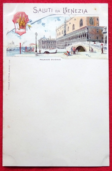   Ansichtskarte AK Saluti da Venezia (Venedig). Farblitho. Palazzo Ducale 