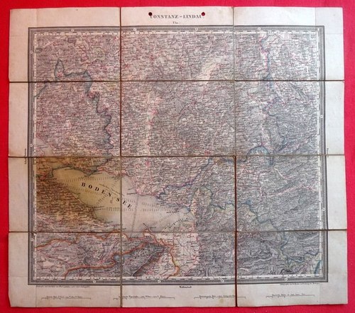 Woerl, I.E.  Bodensee-Karte. Constanz - Lindau / Ulm - Schaffhausen - Wallenstadt - Füssen (Entworfen und bearbeitet von Woerl gestochen unter seiner Leitung 1834) 