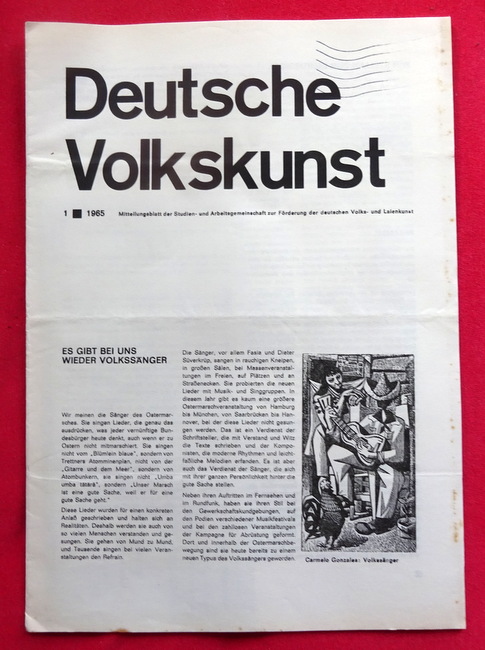 Fuck, Albert (Schriftleiter)  Deutsche Volkskunst Nr. 1 / 1965 (Mitteilungsblatt der Studien- und Arbeitsgemeinschaft zur Förderung der deutschen Volks- und Laienkunst) 