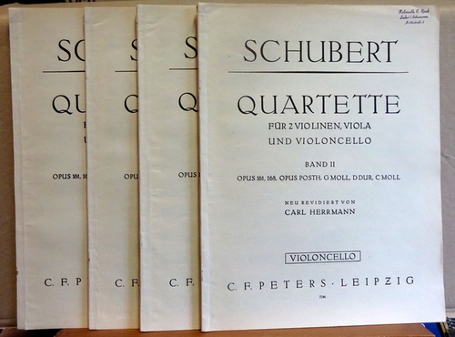 Schubert, Franz  Quartette Band II (161, 168 posth. G Moll, D Dur, C Moll) (Für 2 Violinen, Viola und Violoncello; neu revidiert v. Carl Herrmann) 