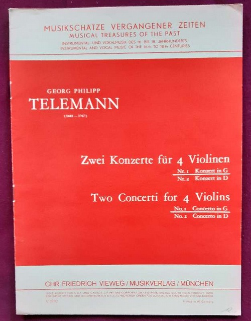 Telemann, Georg Philipp  Zwei Konzerte für 4 Violinen. Nr. 1 Konzert in G 