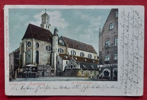  Ansichtskarte AK Gruss aus Augsburg. St. Moritzkirche 