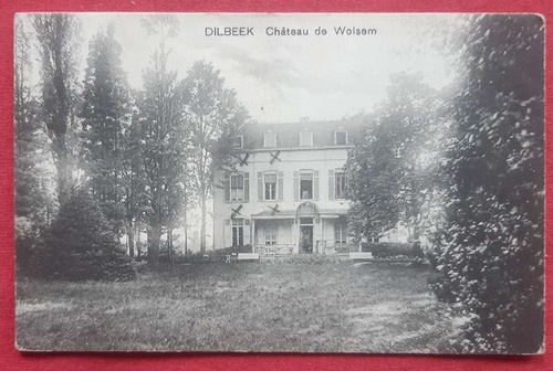   Ansichtskarte AK Dilbeek. Chateau de Wolsem (Feldpost Stempel 3. Kompagnie Landsturm Infanterie Bataillon Crefeld VII/46) 