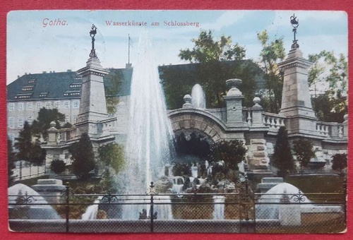   Ansichtskarte AK Gotha. Wasserkünste am Schlossberg (Stempel Gotha) 