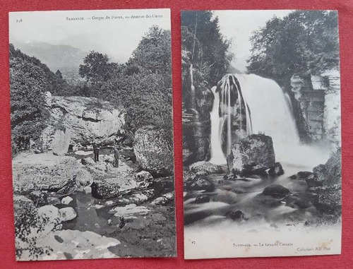   2 x Ansichtskarte AK Sassenage. Gorges du Furon, au dessous des Cuves + Sassenage. La Grande Cascade 