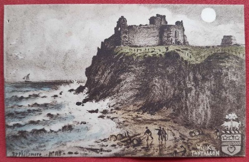   Ansichtskarte AK Tantallon Castle and Bass Rock (Kunstpostkarte nach R.P. Phillimore) 
