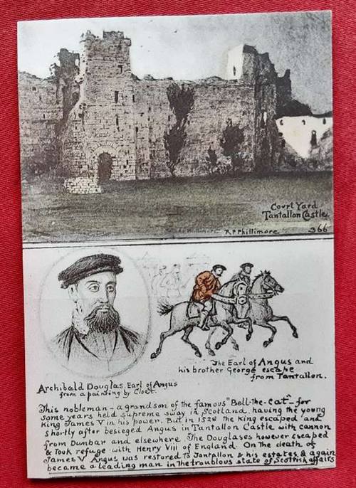   Ansichtskarte AK Archibald Douglas, Earl of Angus from a painting by Cloet. Tantallon Castle (Kunstpostkarte nach R.P. Phillimore) 