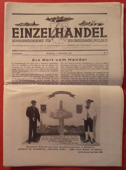   Einzelhandel 3. Jahrgang Nr. 9, 1. September 1942 (Rundschreibendienst für den Einzelhandel im Elsass) 