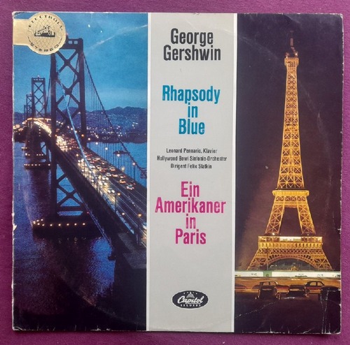 Gershwin, George  Rhapsody in Blue. Ein Amerikaner in Paris (LP 33UMin) (Leonard Pennario (Klavier), Hollywood Bowl Sinfonie-Orchester Felix Slatkin) 