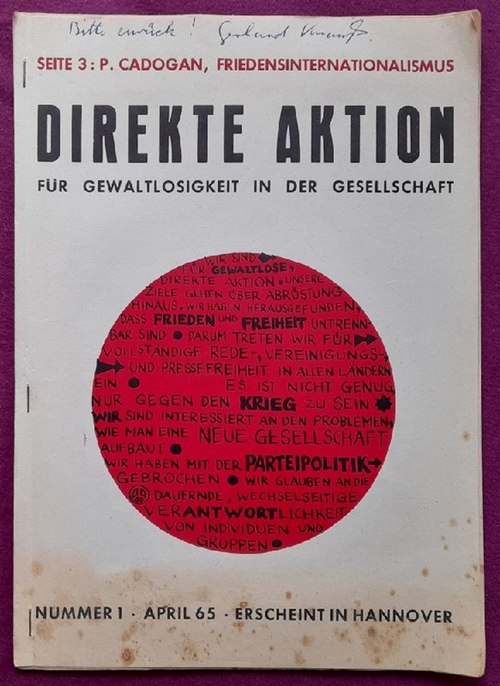Dunz, Joachim  Direkte Aktion für Gewaltlosigkeit in der Gesellschaft Nr. 1 April 1965 