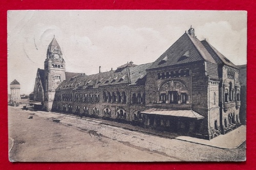   AK Ansichtskarte Metz. Neuer Bahnhof / Nouvelle gare (umseitig Stempel "St. Julien (Kr. Metz + Bruxelles") 